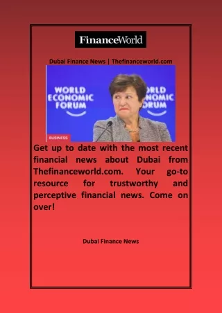 Dubai Finance News Thefinanceworld com