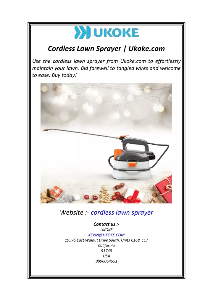 cordless lawn sprayer ukoke com