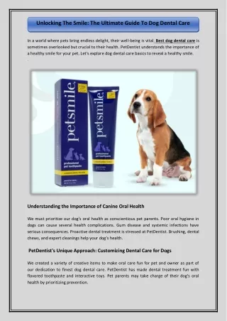 Unlocking The Smile The Ultimate Guide To Dog Dental Care