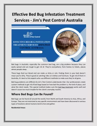 Effective Bed Bug Infestation Treatment Services