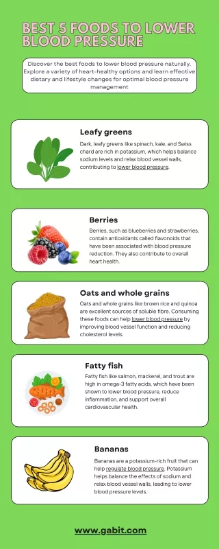 Best 5 foods to lower blood pressure