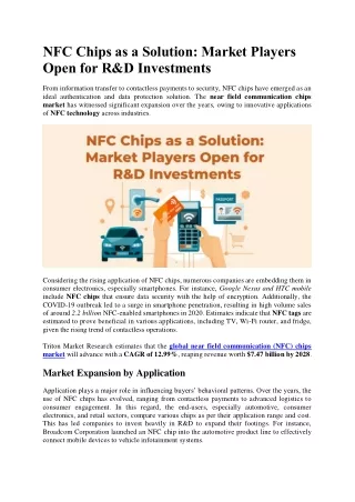 NFC Chips as a Solution: Market Players Open for R&D Investments