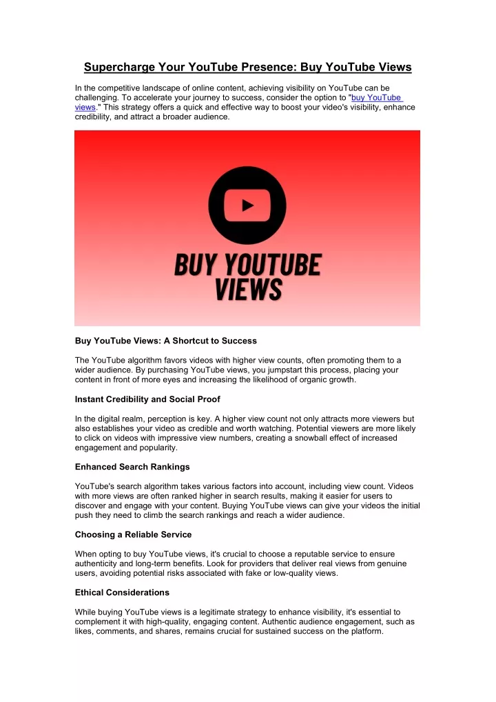 supercharge your youtube presence buy youtube