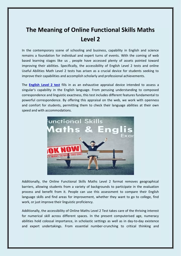 the meaning of online functional skills maths