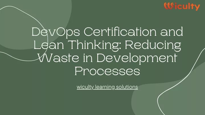 devops certification and lean thinking reducing