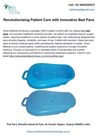 Revolutionizing Patient Care with Innovative Bed Pans