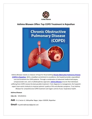 Asthma Bhawan Offers Top COPD Treatment in Rajasthan