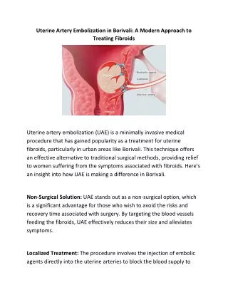 Uterine Artery Embolization in Borivali