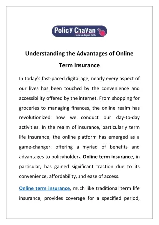 understanding the advantages of online