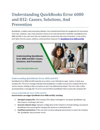 understanding quickbooks error 6000