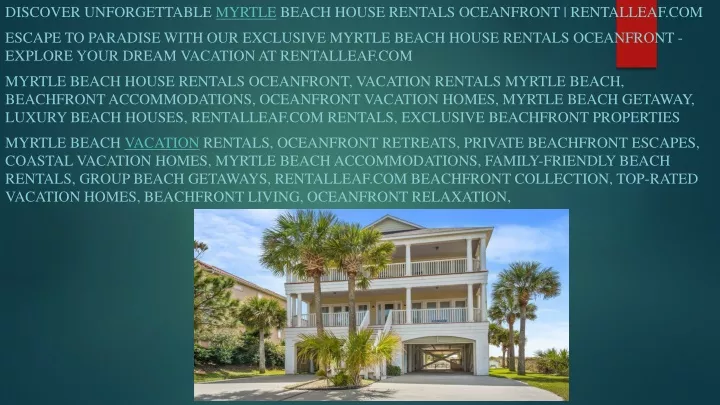 discover unforgettable myrtle beach house rentals