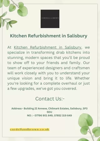 Best Kitchen Refurbishment in Salisbury