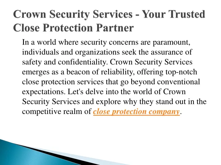 crown security services your trusted close protection partner