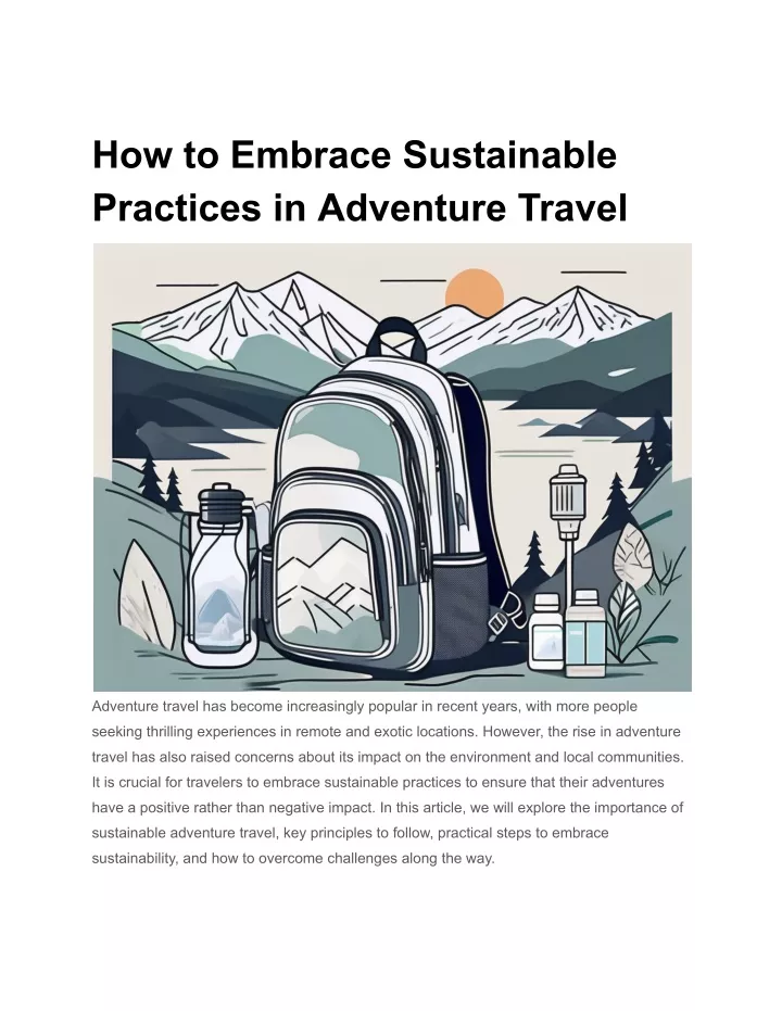 how to embrace sustainable practices in adventure