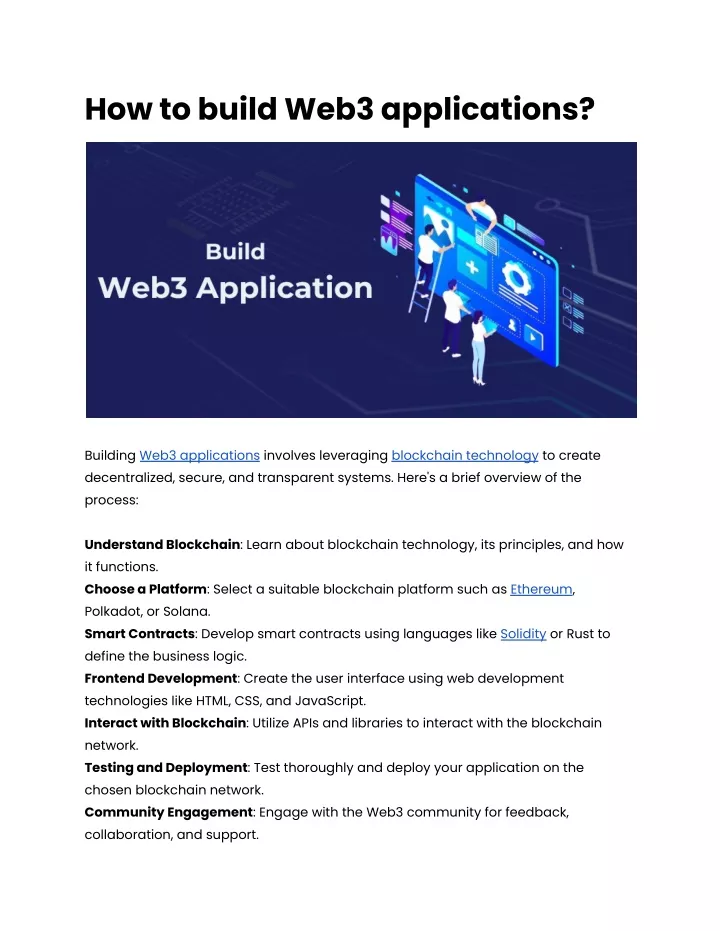 how to build web3 applications