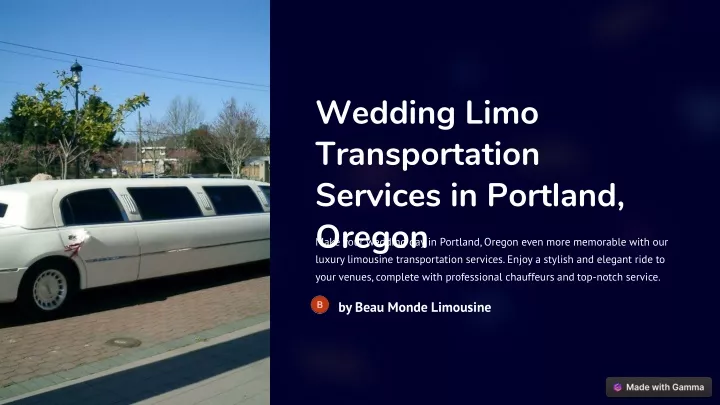 wedding limo transportation services in portland