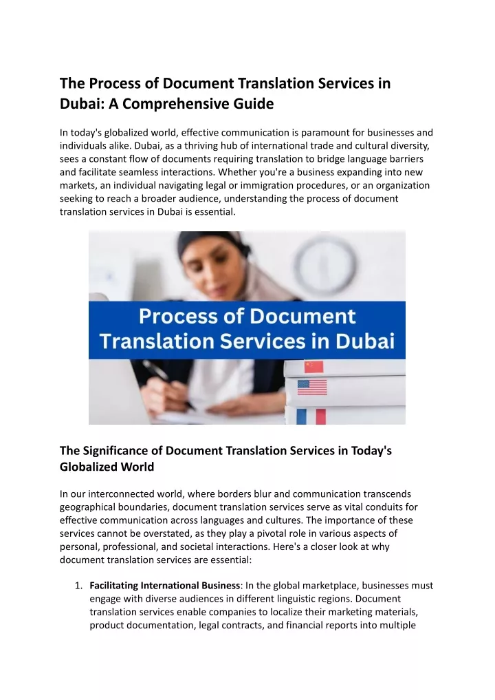 the process of document translation services