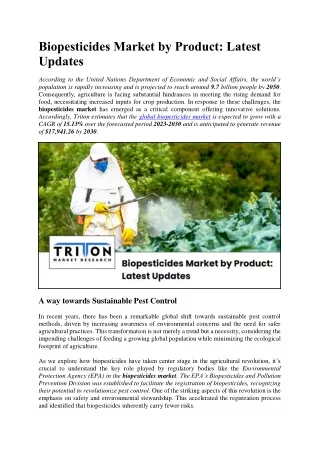 Biopesticides Market by Product: Latest Updates