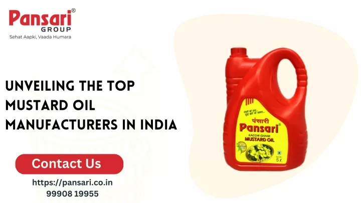unveiling the top mustard oil manufacturers