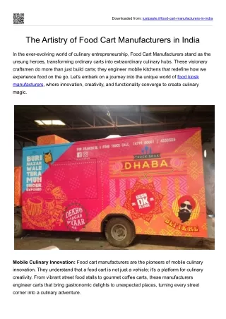 The Artistry of Food Cart Manufacturers in India