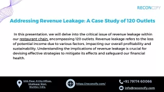 Addressing Revenue Leakage A Case Study of 120 Outlets