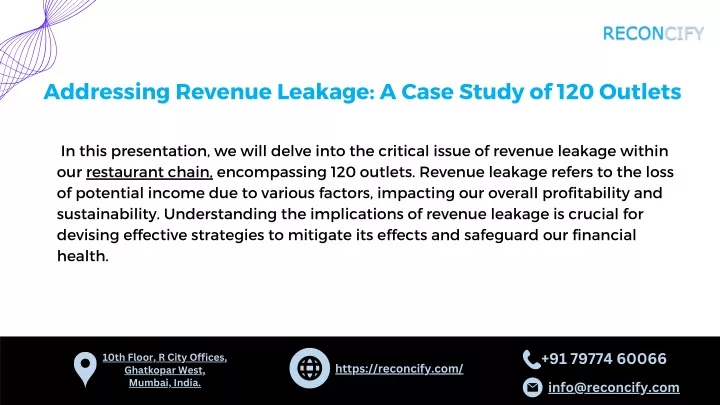 addressing revenue leakage a case study