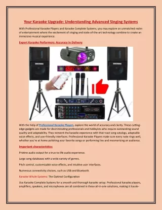 Your Karaoke Upgrade Understanding Advanced Singing Systems