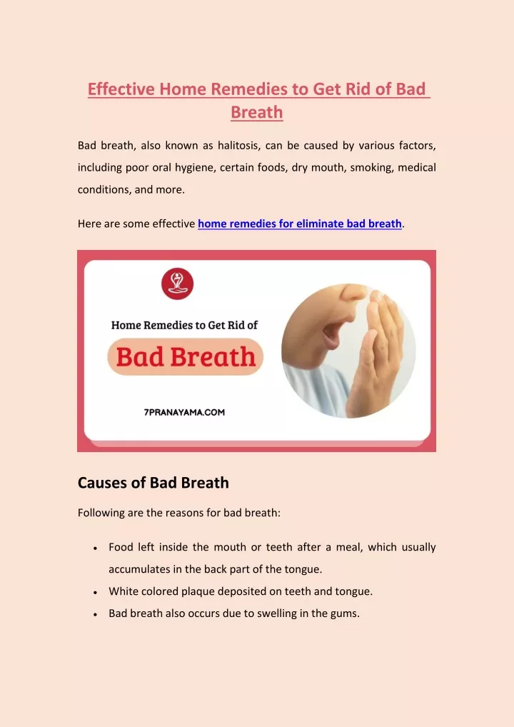 effective home remedies to get rid of bad breath
