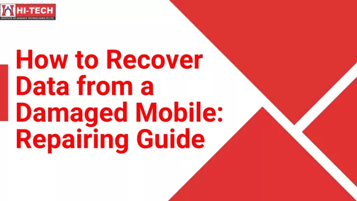how to recover data from a damaged mobile