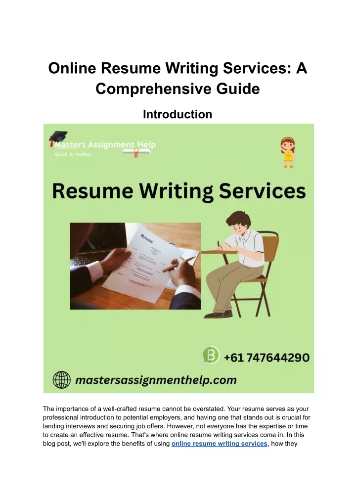 online resume writing services a comprehensive