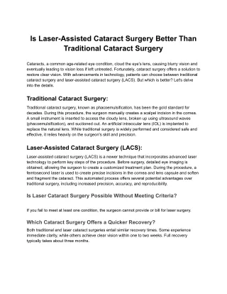 Is Laser-Assisted Cataract Surgery Better Than Traditional Cataract Surgery.docx