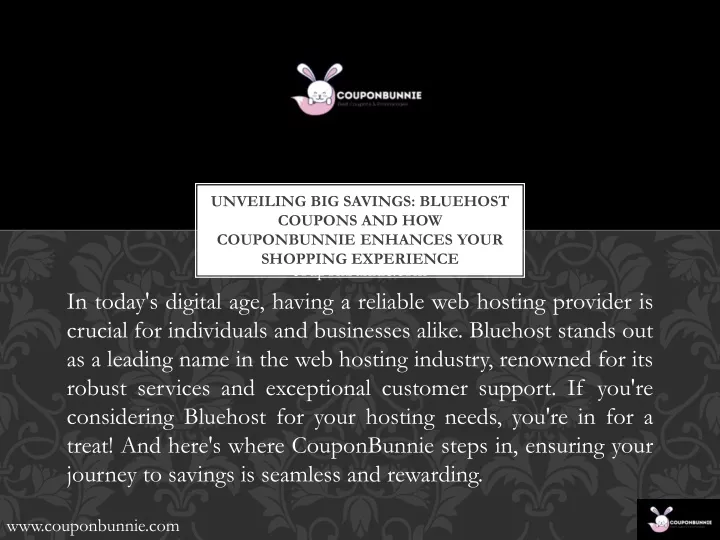 unveiling big savings bluehost coupons and how couponbunnie enhances your shopping experience