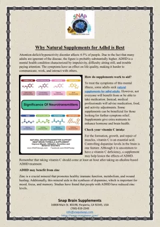 Why Natural Supplements for Adhd is Best
