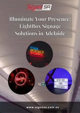 Illuminate Your Presence LightBox Signage Solutions in Adelaide