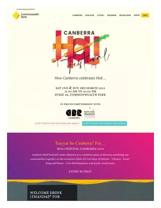 Celebrate Holi Festival Event in Canberra 2nd and 3rd March 2024