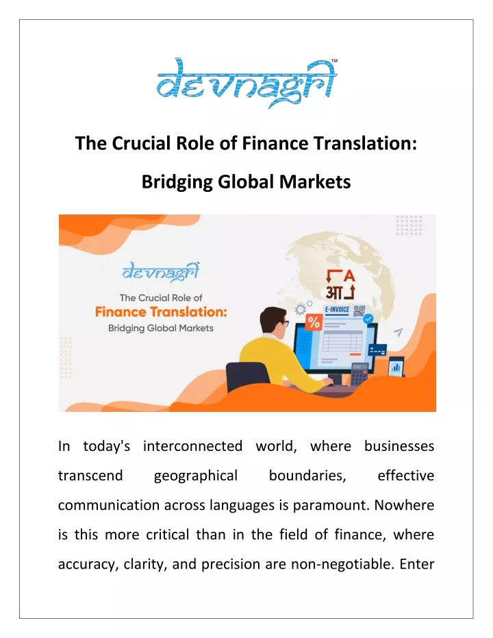 the crucial role of finance translation