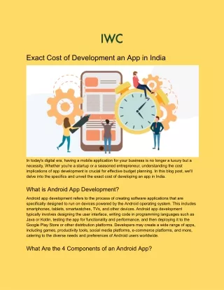 Exact Cost of Development an App in India