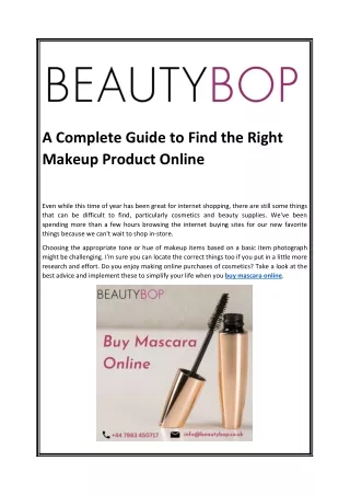 A Complete Guide to Find the Right Makeup Product Online