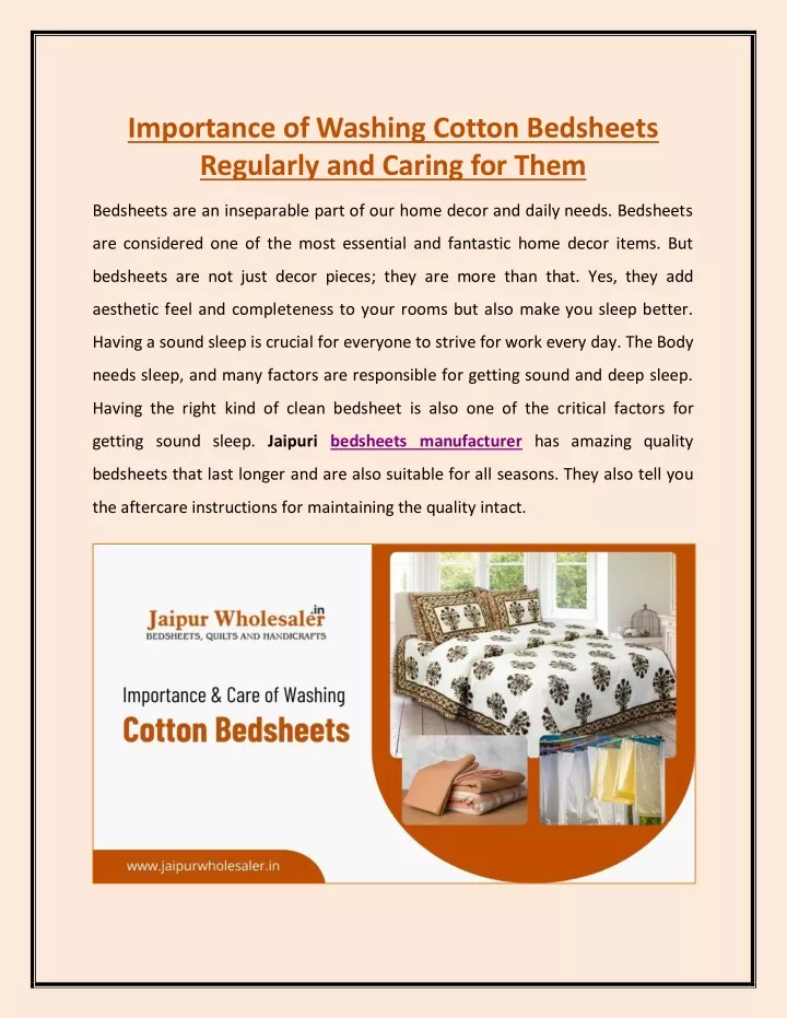 importance of washing cotton bedsheets regularly