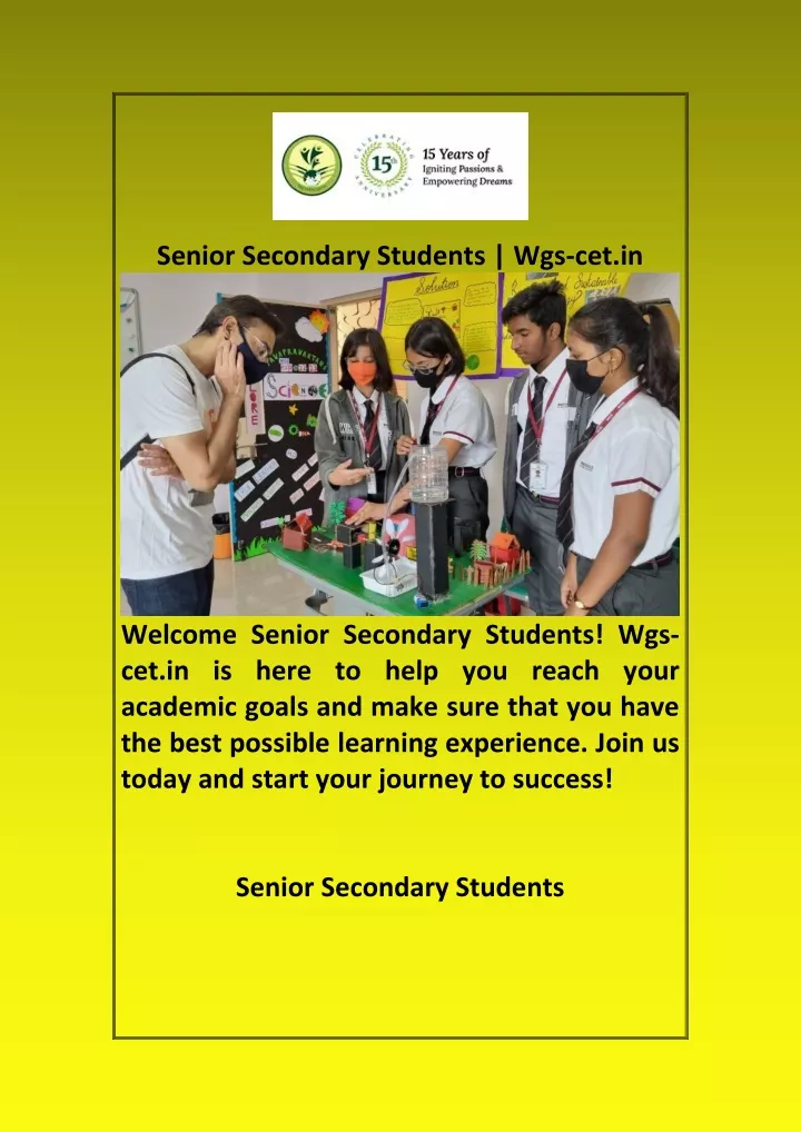 senior secondary students wgs cet in