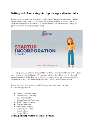 setting sail launching startup incorporation