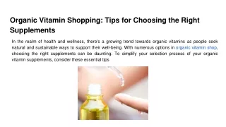 Organic Vitamin Shopping_ Tips for Choosing the Right Supplements (1)