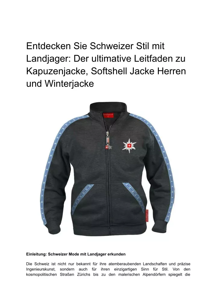 entdecken sie schweizer stil mit landjager