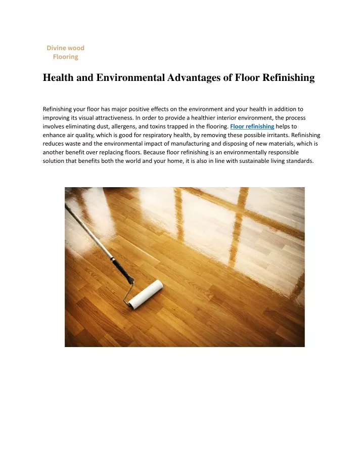 health and environmental advantages of floor