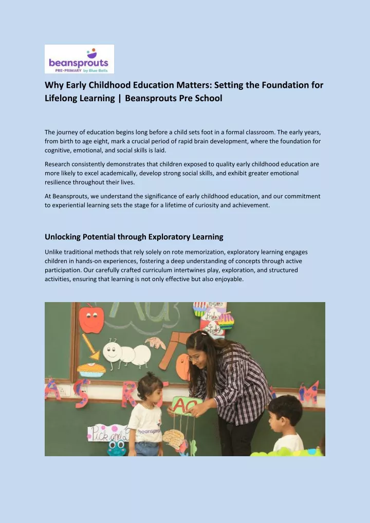why early childhood education matters setting
