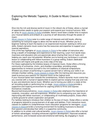 Music Classes in Dubai