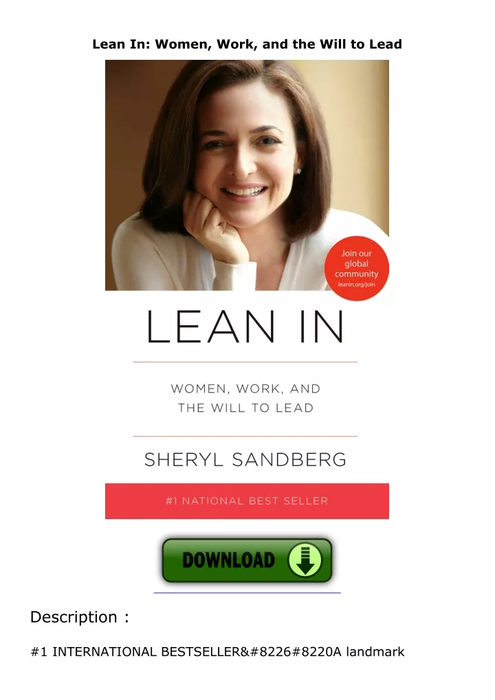 lean in women work and the will to lead