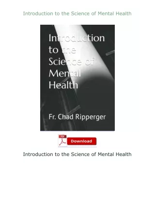 [PDF]❤READ⚡ Introduction to the Science of Mental Health