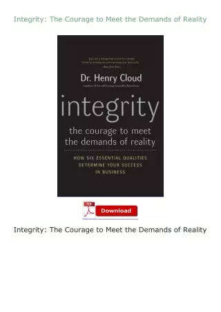 [READ]⚡PDF✔ Integrity: The Courage to Meet the Demands of Reality