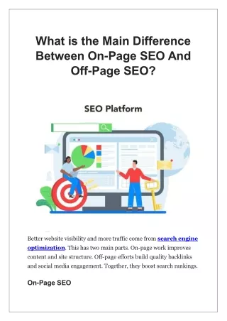 What is the Main Difference Between On-Page SEO And Off-Page SEO?
